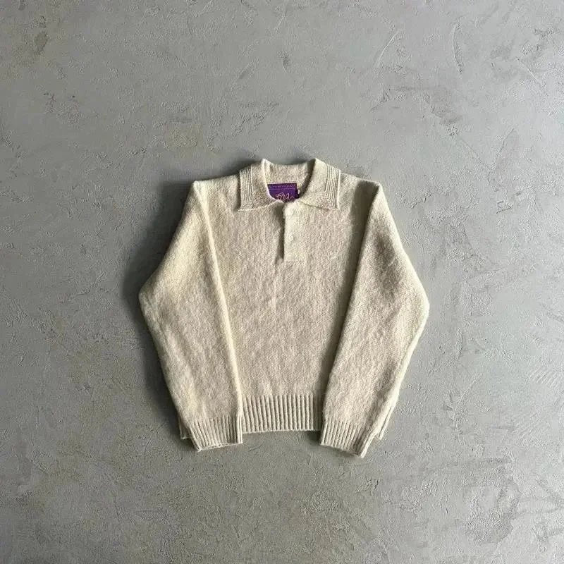 Light Beige Corteiz Knit Polo Sweater