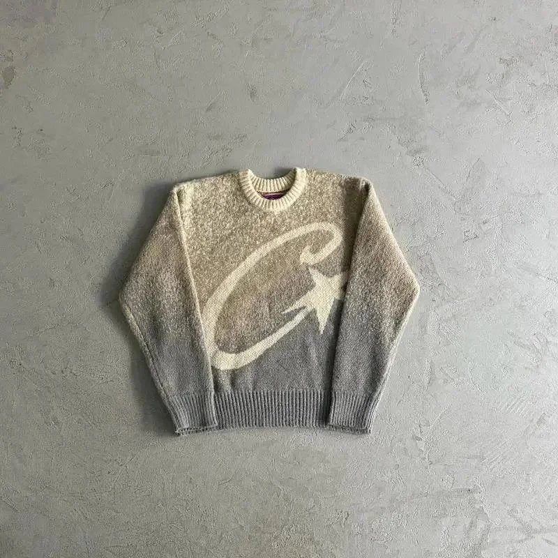 Corteiz C Star Gradient Mohair Knit Sweater